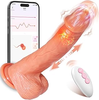Dildo Thrusting Dildos Realistic Vibrator - Vibrators Adult Sex Toys for Women，Silicone 8 inch Suction Cup Dildo Fake Penis Anal G-spot Stimulator and Couple Pleasure with 5 Thrusting & Vibrating Mode