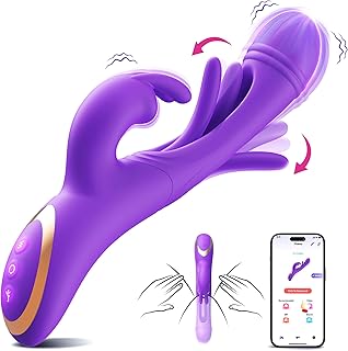 Dildos Vibrator Sex Toys for Women, G-Spot Rabbit Vibrators with 12 Flapping & 12 Vibrating Modes Adult Toys, Anal Vibrating Dildo Nipple Clitoral Stimulator Female Sex Toy, Adult Toy for Couples