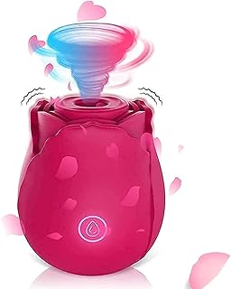 Clitoral Sucking Vibrator Rose Clitoris Sucker with 10 Intensities Modes Magnetic Charge, Clit Nipples Suction Stimulator G Spot Vibrator Rose Sex Toys for Women (Red) 1