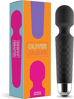 Vibrator Wand and Adult Sex Toys by Oliver James - G Spot Vibrators, Vibrateur, Dildo - Powerful, Water-Resistant, Wireless Adult Toys - 20 Vibration Modes, 8 Speeds, Sex Toy for Women (Black)