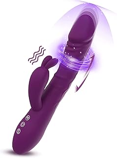 Thrusting Vibrator Adult Sex Toys Dildo Vibrator Rabbit Vibrator for Women Clitoral Stimulator 10 Thrusting & 10 Vibrating Modes Rechargeable Adult Sex Toys for Women for Female Couples