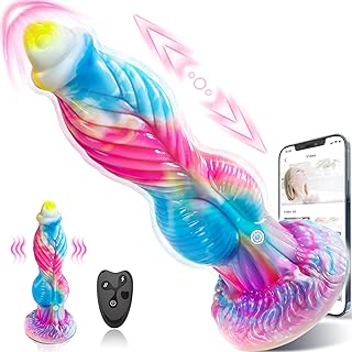 Thrusting Dildo Vibrator Sex Toys - 10.2" 4IN1 Thick Dildo Anal Toys, U G-spot Huge Dildo Upgraded App Remote Control Dildos Multi-Modes, Horse Dildo Dragon Dildo Adult Sex Toys & Games, BluePink
