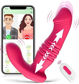 Wearable Clitoral G Spot Thrusting Vibrator, APP Remote Control Clitoralis Panty Vibrator with 9 Thrusting & Vibrating Modes, G Spot Dildo Vaginal Butterfly Anal Adult Sex Toy for Women & Couples
