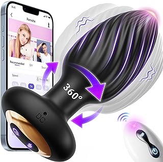 360° Rotation Anal Plug Vibrator Sex Toys, Prostate Massager with 9 Vibrating Mode Male Sex Toy Anal Dildo, Remote Control Adult Toys Vibrators Butt Plug Sex Toys for Men and Female Anal Beads