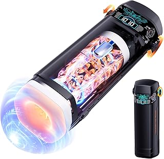 Automatic Male Masturbator, Sex Toys for Men, Adult Toys Penis Pump with 10 Thrusting & 10 Vibration & 15 Thrusting Speeds, Blowjob Toy with Magnetic 3D Sleeves & LCD Display, Pocket Pussy Stroker