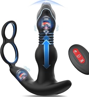 SAMCHEON Thrusting Anal Vibrator Male Sex Toys for Men Prostate Massager - Cock Ring & Remote Control, Sex Toys4couples Men 3 Thrust & 10 Vibrating Anal Toys Butt Plug, Adult Male Sex Toy Toys4mens UK