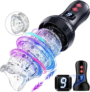 Kismloit Electric Male Masturbator Sex Toys for Men, LCD Display Mastuabors Toy for Penis Stimulation 9 Rotating & Thrusting Sex Toys4mens UK,Adult Pocket Pussy Sex Doll Sex Toys4couples Men & Women
