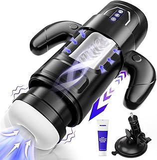 Cafatop Male Masturbator Sex Toys- Electric Men Sex Toys with 6 Thrusting & 3 Suction, Automatic Sucking Male Masturbation Cup with Handle, Penis Pump Pocket Pussy Male Stroker Vibrator for Adult Men