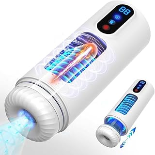 Automatic Male Masturbator,Motorized Pocket Pussy Stroker with Heating,Adult Toy Male Masturbator with 9 Thrusts and 9 Vibration Modes and 9 Frequency Sucking,Men's Masturbation Oral Sex Machine with Digital Display