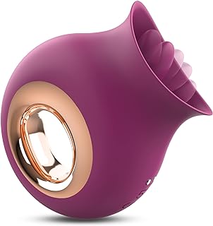 PHANXY Rose Vibrator, Clitoral Licking Tongue Vibrator, 2 in 1 Licking & Vibrating Nipples Clitoral Stimulator with 9 modes for Quick Orgasm, Rechargeable & Waterproof Adult Sex Toys for Women Couples