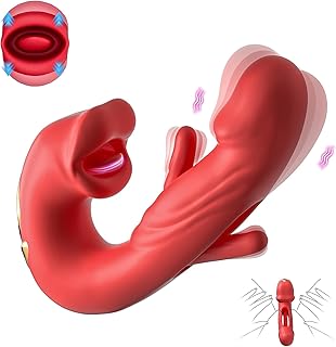 G Spot Vibrator Adult Sex Toys for Women, Tongue Red Sex Toy Dildo Vibrators Clitoral Stimulator with 7 Flapping & 7 Vibrating & 5 Licking Modes Clitoral Stimulator Anal Sex toys Couples Sex Toys