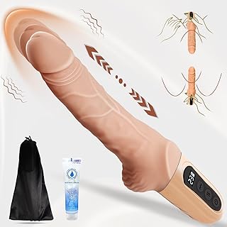 Thrusting Dildo Vibrator Sex Toy - Realistic Vibrating Dildo with 9 Thrusting & Vibrating Modes, G Spot Adult Sex Toys Realistic Anal Dildo for Women with LED Display, Adult Sex Machine for Women Couples