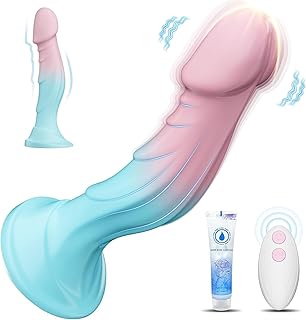 Women Sex Toys Dildo Vibrator -7.5” Silicone Realistic Dildos with Suction Cup for Women Vagina Anal Sex, 9 Vibration, Macaron Gradient Slim Dildo Lifelike Penis Vibrator Adult Toys & Games