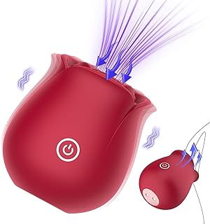 Rose Sex Toy for Women -Rose Sucking Vibrator Clitoral Nipple Stimulator with 10 Modes, G Spot Vibrator Rose Sucker, Personal Massager Dildo for Women Female Couples Adult Sex (Rose Red)