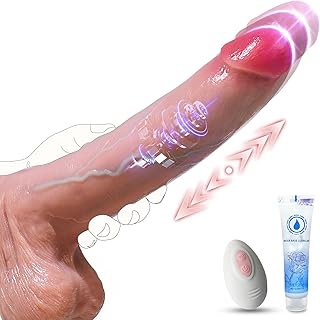 Thrusting Dildo Vibrator Sex Toys - 10 Inch Big Dildo with Fast Thrusting and Vibration Modes Realistic Dildos Adult Toys with Strong Suction Anal Dildo Thrusting Vibrator Male Sex Toys for Couples