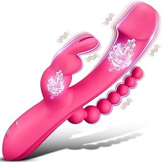 Vibrator Thrusting Dildo for Women - G Spot Vibrator Clitoral Stimulator Sex Toys, Rabbit Vibrator Adult Toy for Female Pleasure, Double 10 Modes Pink Vibrators G-Spot Anal Bead Couples Sex Toy
