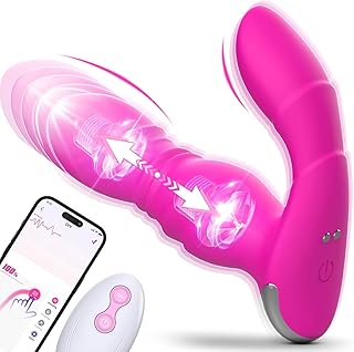 Vooloka Remote Control Vibrator Adult Sex Toys, 9x9 Modes Vibrating Thrusting Vibrators with Phone APP Adult Toys, Sex Toys4couples Men & Women Sex Toy G Spot Wearable Vibrater Sexy Toys Dildo Pink