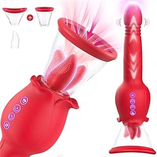 Sucking Vibrator Sex Toys for Women, Adult Sex Toy for Clitoral Stimulator Vibrators Dildo with 7 Tongue Licking 3 Sucking 3 Thrusting Modes, Sex Toyscouples for Couples Pussy Pump with 2 Suction Cup