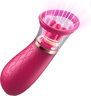 FIDECH Sex Toys Vibrator for Women Clitoris Sucking 3 in 1 Clitoral Licker, Tongue Licking Nipple Stimulator with 5 Vibration & 4 Suction Modes, Adult Sex Toys Game for Women & Couple Sex Toy Red
