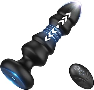 Thrusting Anal Vibrator - Anal Sex Toy Remote Control Vibrating Butt Plug G Spot Vibrator, Anal Plug Vibrator With 5 Vibrating & Thrusting Modes Prostate Massager, Anal Sex Toys For Male and Female