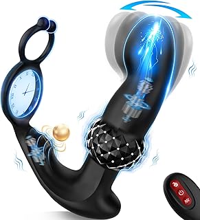 BEISAR Prostate Massager Anal Vibrator, Male Sex Toys for Men Sex Toy Anal Plug Anal Toys Adult Toys Male Vibrator Butt Plug for Women Anal Beads Remote Control with 7 Wiggling Vibrating Cock Ring