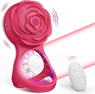 Vibrating Cock Ring Male Sex Toys for Men, 10 Vibrations Penis Ring Rose Sex Toy with Remote Control, Adult Toys for Couples Waterproof Silicone, Clitoral Vibrator Vibrators Masturbator for Sex Game(Red)