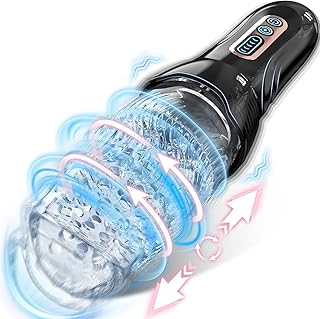 LONZYON Automatic Male Masturbator Sex Toys, Male Sex Toy with 5 Thrusting & Rotating & 10 Vibrating Modes, Adult Toys Men Masturbation Machine Electric Pocket Pussy Male Stroker Sex Toys for Men (Black)