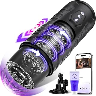 Male Sex Toys for Men Masturbator, One-Click Boost Pressurized Thrusting Male Sex Toy Soft Sleeve Penis Pump for Penis Stimulation with 7 Strong Rotating & Thrusting Vibrator Stroker, Adult Sex Doll