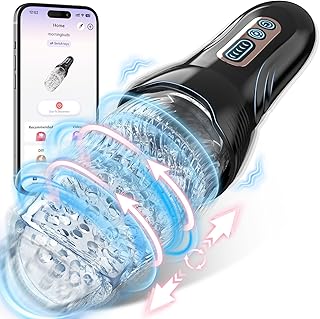 Automatic Male Masturbator Sex Toys, Uoffile Male Sex Toy with 5 Thrusting & Rotating & 10 Vibrating Modes, Adult Toys Men Masturbation Machine Electric Pocket Pussy Male Stroker Sex Toys for Men