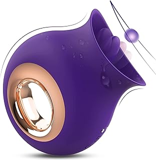 Rose Vibrator, Clitoral Licking Tongue Vibrator, sex-love 2 in 1 Licking & Vibrating Nipples Clitoral Stimulator with 9 Modes for Quick Orgasm, Rechargeable & Waterproof Adult Sex Toys for Women Couples
