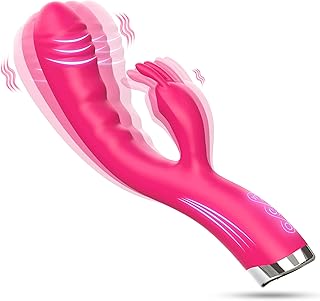 Thrusting Dildo Rabbit Vibrator Sex Toys for Women, G-Spot Dildo Thrusting Vibrator Clitoral Nipple Stimulator with 20Vibrating Modes, Realistic Anal Plug Toys Dildos Adult Sex Toy for Woman Pleasure