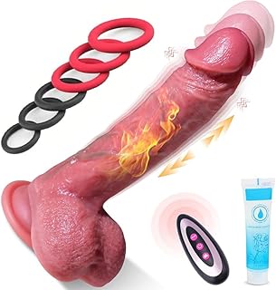Thrusting Dildo Vibrator Sex Toys, Adult Female Sex Toy Realistic Penis G Spot Vagina Silicone Dildos Stimulator with 7 Powerful Modes, Adult Female Toy & Games for Women, 8.7" (Flesh)