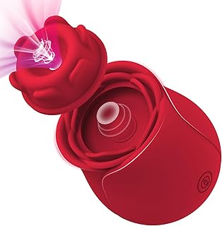 💕Rose vibrator female sex toy vibrator suction sex toy female clitoral nipple stimulator rose toy, rose female sex stimulator, suction vibrator rose suction sex game suitable for female couples detachable 10 types of suction and 10 types of tapping sex toys USB magnetic charging adult sex toy nipple toy vibrator💕