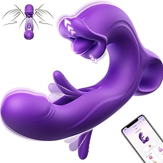 Thrusting Vibrator Sex Toys - G Spot Vibrator Tongue Toy for Women Dildo Women Sex Toys with 7 Flapping & Vibrating & Licking Modes Rose Sex Toy Sucking Vibrator Adult Toys Dildos