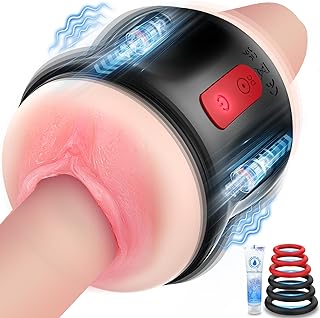 Masturbator Penis Vibrator Sex Toys - Open Ended Pocket Pussy Male Mastuabors Toys with 9 Powerful Vibration Lifelike Vaginal Anal Stroker Adult Toys Male Masturbation Cup for Blowjob Sex Toys4mens Uk