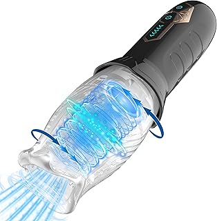 Automatic Rotating Male Masturbator Cup, Vibrating Male Masturbators with 5 Rotations & 10 Vibrations, Electric Pocket Pussy Male Stroking Toy for Stimulation Adult Male Sex Toys for Men