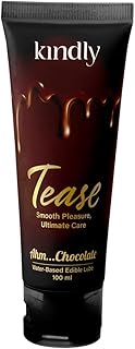 Kindly Tease Chocolate Flavoured Lubes for Men, 100 ML | Suitable with Condoms, honeymoon kit & sex toys for men