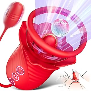 Women Sex Toy Sucking Vibrators - Clitoris Vagina Pussy Pump Tongue Vibrators for Women, Sex Toys4Women with 6 Suction & 10 Vibration Modes, Anal Plug Remote Control Vibrator,Female Couple Sex Toy