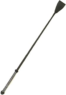 Pets Triangle 27" Black Riding Crop Unbreakable Stick Toy and Game Whip - Leather Braided Equestrian Delight: 27-Inch Riding Crop for Pets