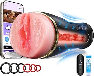 Automatic Male Masturbator Adult Toys-7.5’ Insertable Depth Male Sex Toy With App Control,Sex Toýs For Man With 12 Vibrations Modes Penis Stimulation,3D Realistic Pocket Pussy Vagina sex toys4mens uk